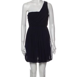 Theory one shoulder silk dress